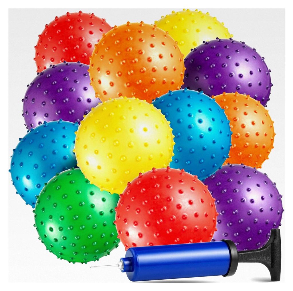 Knubbelbälle - Sensorische Bälle und Stachelmassage-Stressbälle mit Pumpe, bunte Partygeschenke und Füllartikel für Kinder und Kleinkinder