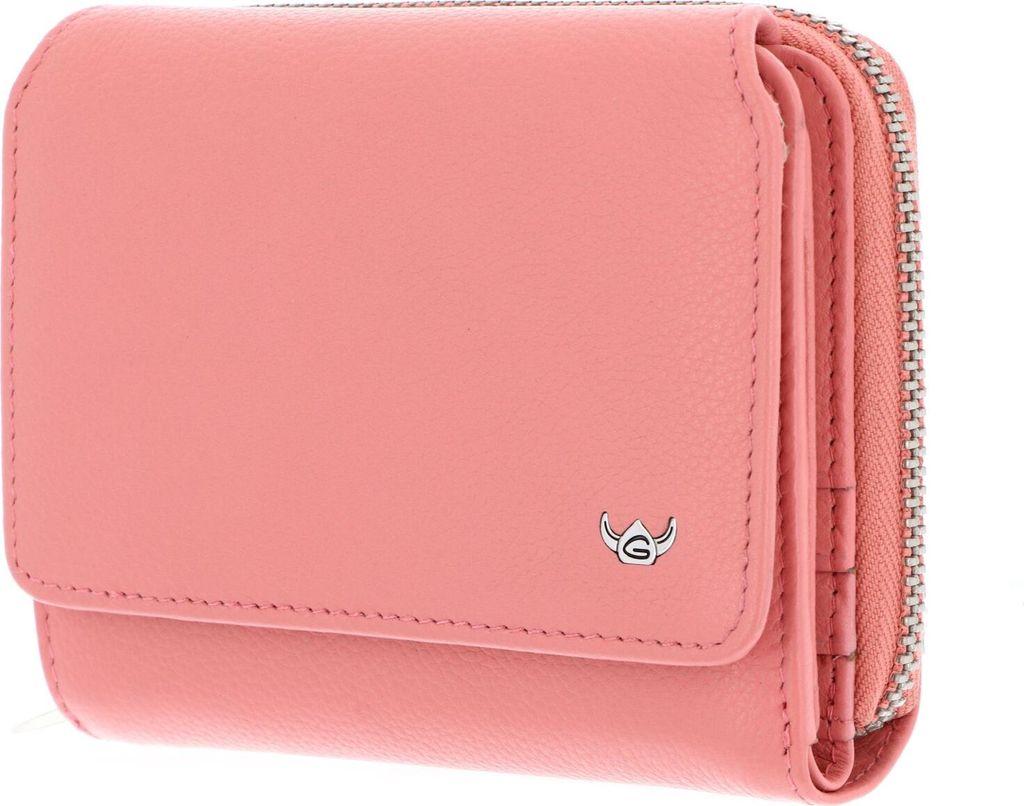 Golden Head Leder Geldbörse Madrid RFID Protect Zipped Billfold Coin Wallet Coral koralle