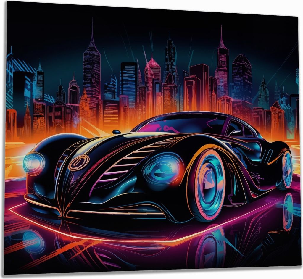Wallario Herdabdeckplatte aus Glas, Größe 60 x 52 cm 1-teilig, Motiv Cyber-Speed-Illusion