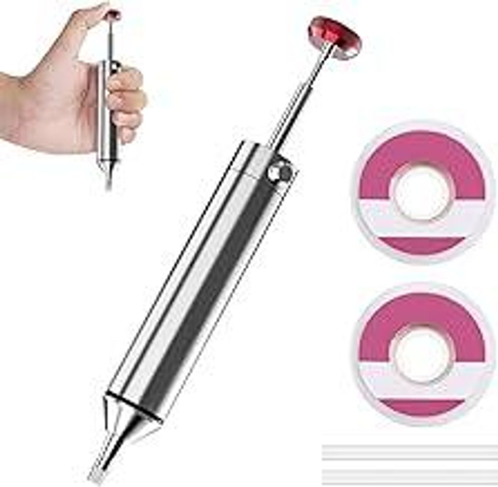 Ganzmetall Vakuum Lötabsaugung Entlötpumpe, mit 2 Silikondüsen und 2 Lötdrähte, Hohe Saugleistung Hochtemperaturbeständige, Perfektes Entlöt...