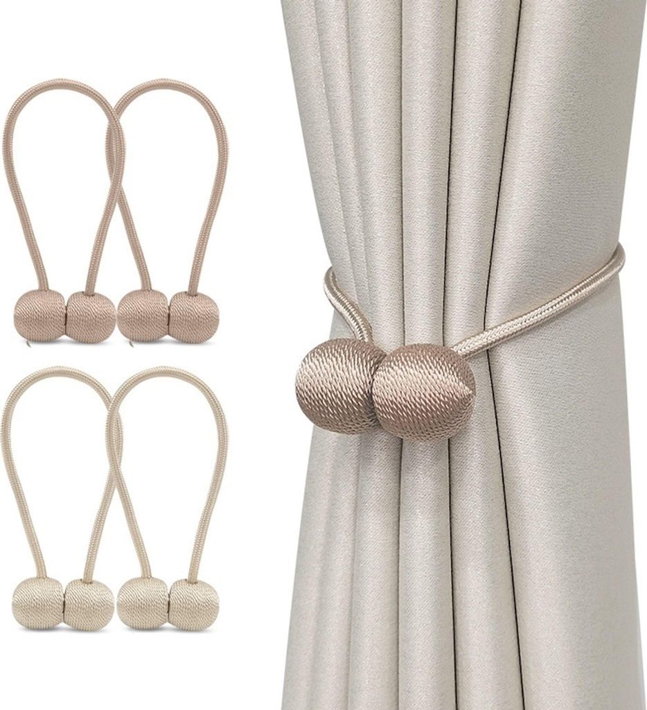 Raffhalter 4 Stück Magnetische Vorhang Raffhalter,Dekorative Vorhänge,für Home Büro Gardinen Deko