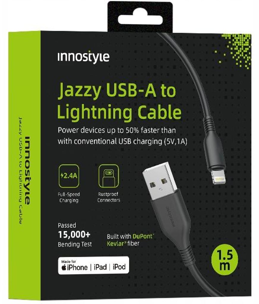 Innostyle Jazzy USB Lightning MFI Schnellladekabel Für Produktbild 