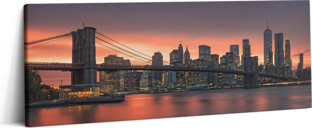 New Yorker East River – Leinwandbild Wandbild – 125x50 cm – Leinwandbilder – Wandbilder – Schlafzimmer – Flur