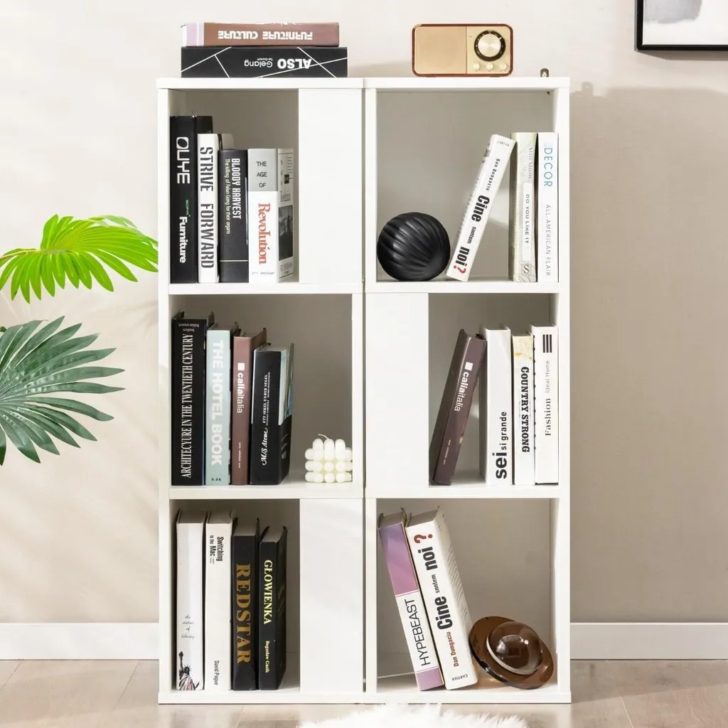 Étagère stable anti-basculement bois blanc 3 étages pour rangement sûr
