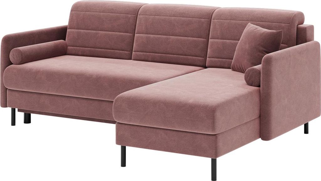 Ecksofa Norvik L-Form im skandinavischen Stil, Element Samt. Seite: Universell, Stoff: Bellari_seal_61