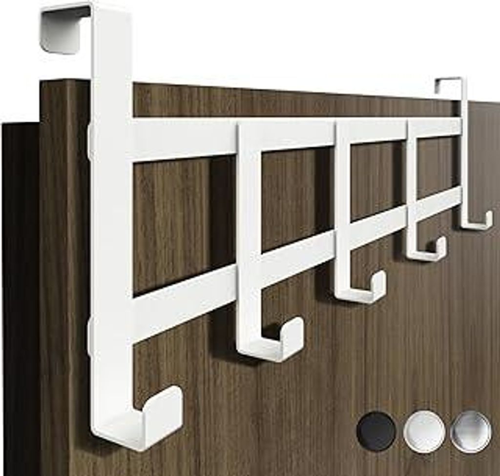 Türgarderobe zum Einhängen - Türhaken für die ganze Wohnung, Standard Kleiderhaken Tür, stabile Türhakenleiste, rostfreie Haken zum Einhänge...