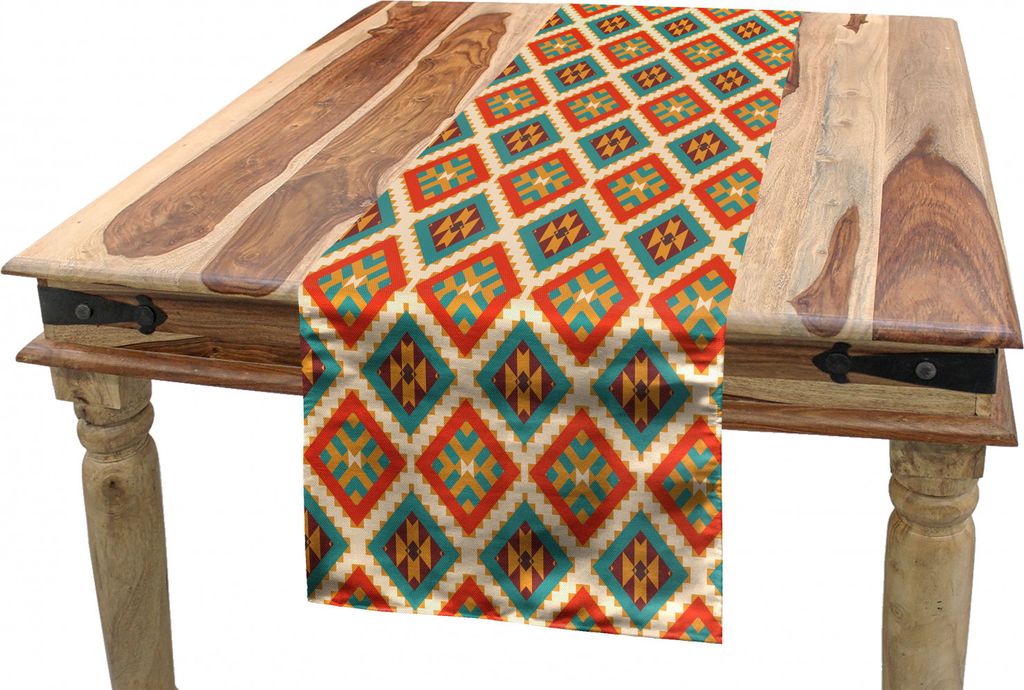 ABAKUHAUS Mexikaner Tischläufer, Retro Indigenous, Esszimmer Küche Rechteckiger Dekorativer Tischläufer, 40 x 300 cm, Mehrfarbig