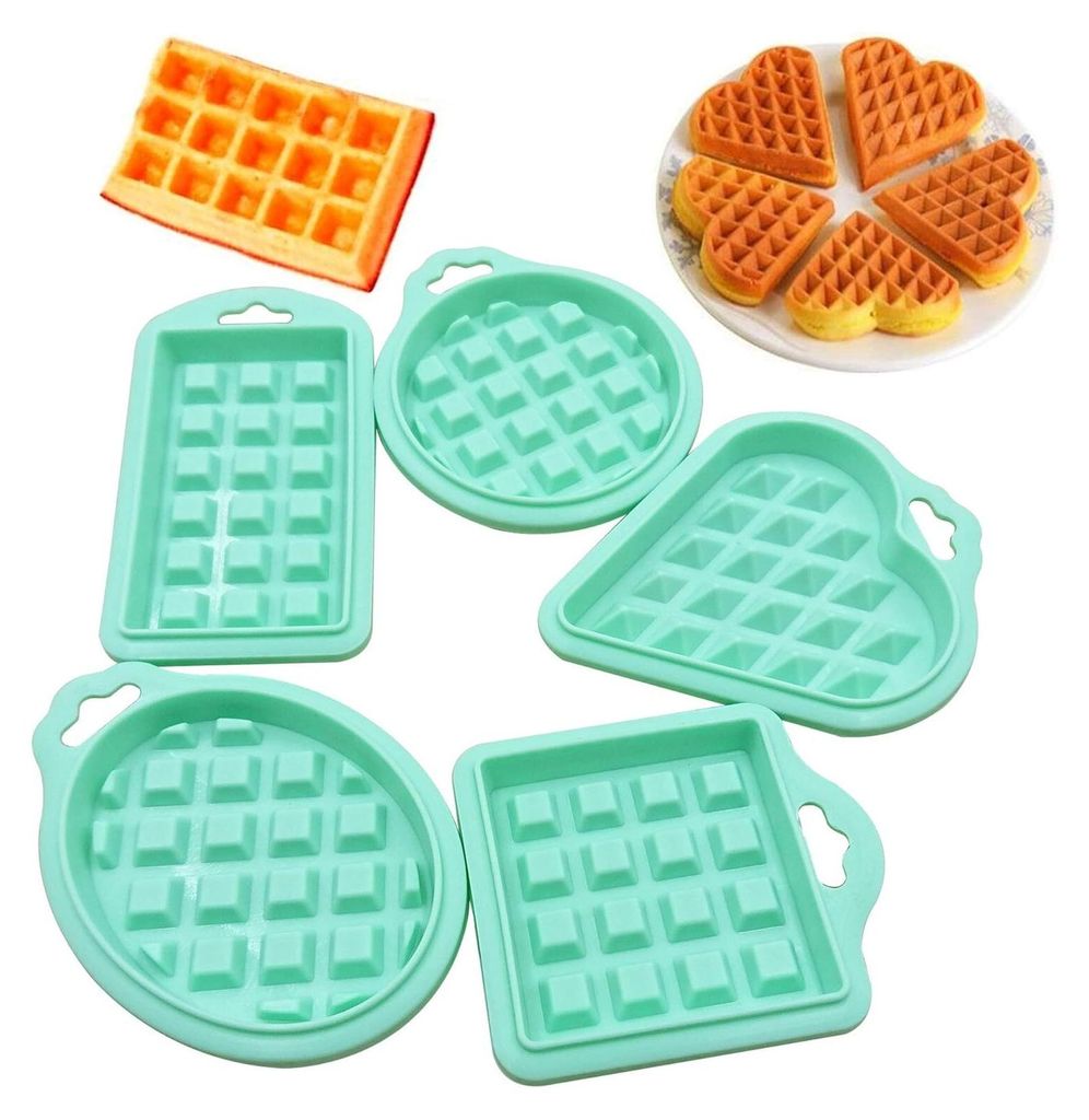 5 Stück Silikonform Backform, Waffelbackform Produktbild 