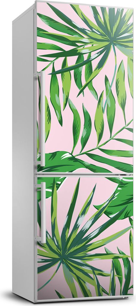 Tulup Kühlschrankdekoration - 70x190 cm - Aufkleber auf dem Kühlschrank - tropische Blätter