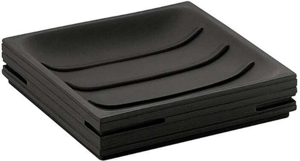 Accessorio Bagno Pervinca: Portasapone Quadrato Resina Nero Opaco