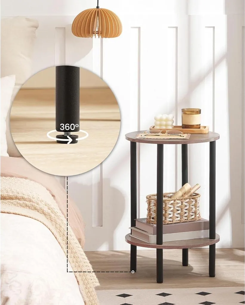 Table d'appoint ronde pour petits espaces meuble de rangement d'angle - 8