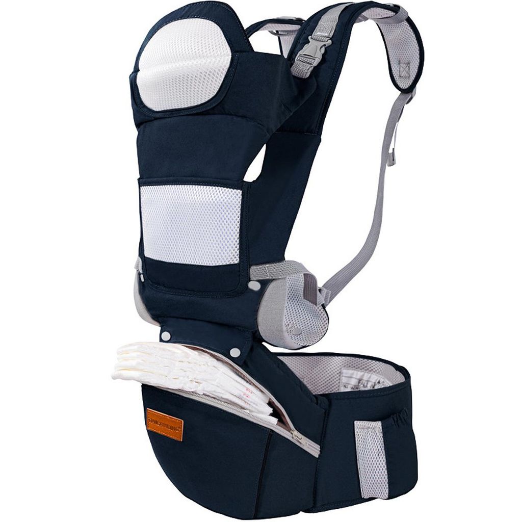 Babytrage mit Hüftsitz, ergonomisch atmungsaktiv,Kindertrage für Neugeborene und Kleinkinder 0–36 Monate Bauchtrage Rückentrage