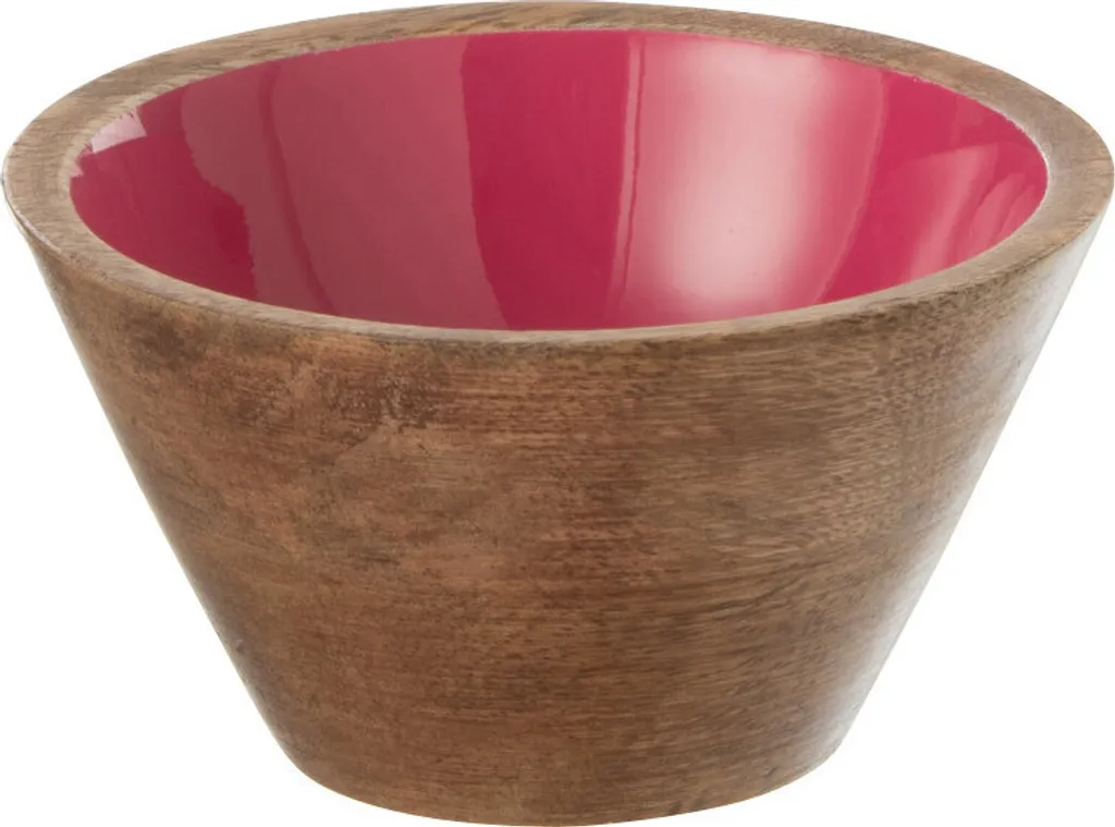 Bol décoratif en bois rose fuschia Kos Wood - Petit récipient design J-Line
