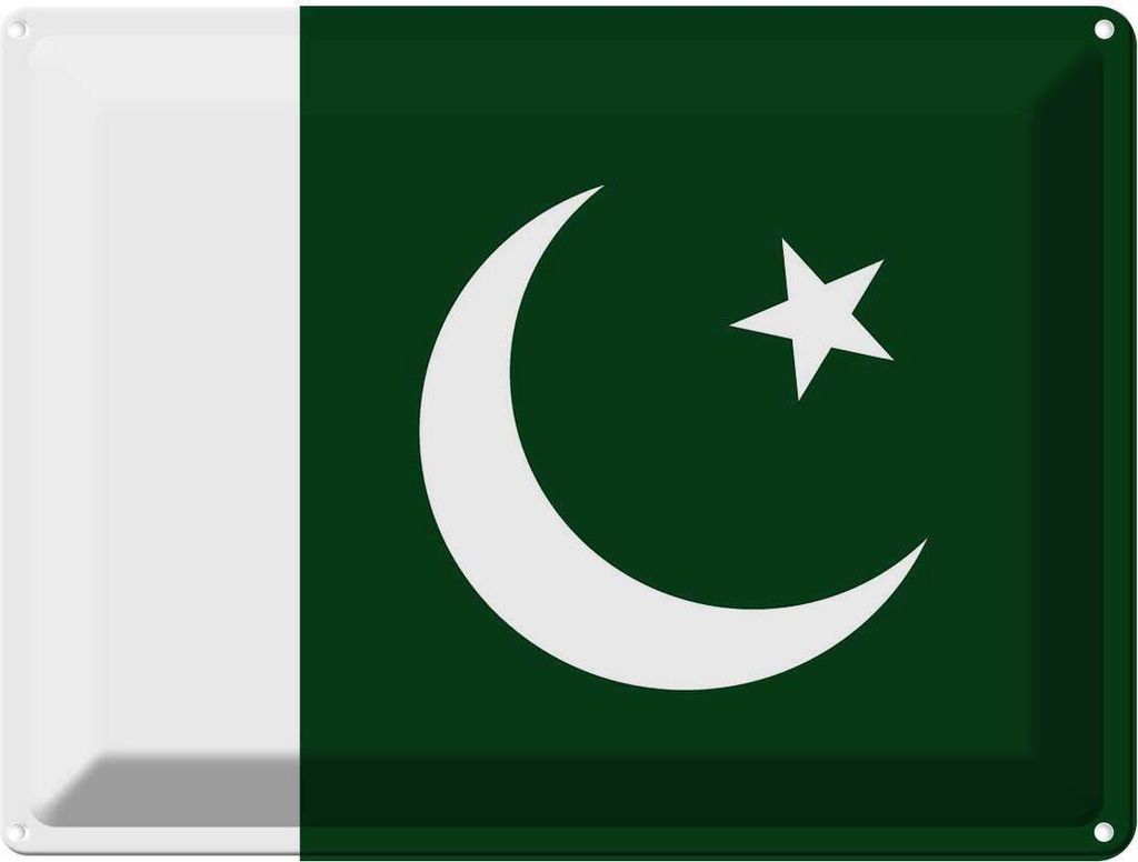 vianmo Blechschild 30x40 cm Pakistans Pakistan Flagge Fahne Wappen