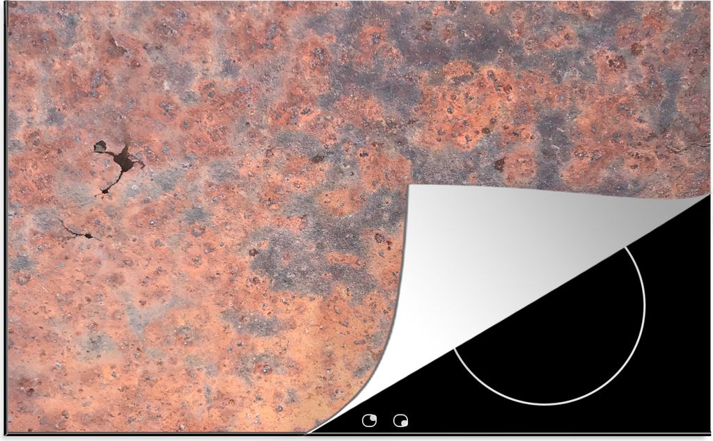 KitchenYeah Herdabdeckplatte Rost - Verwittert - Metall , 81x52cm, Küche Deko, Glaskeramikfeld Herdabdeckung, Abdeckplatte fùr Kochfeld