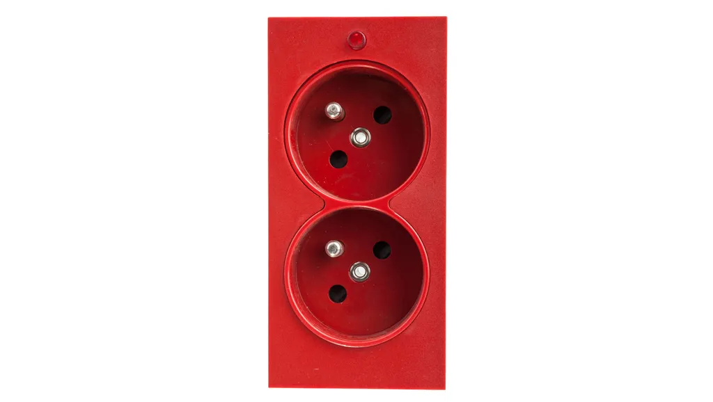 Simon Connect CIMA Double Prise de Courant 16A IP20 Rouge S2/6 Fiable