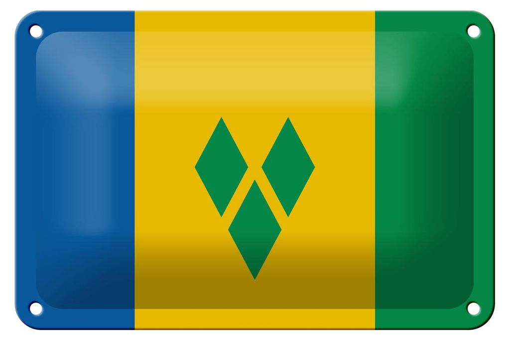 Blechschild Flagge Saint Vincent und Grenadinen 18x12cm Dekoration