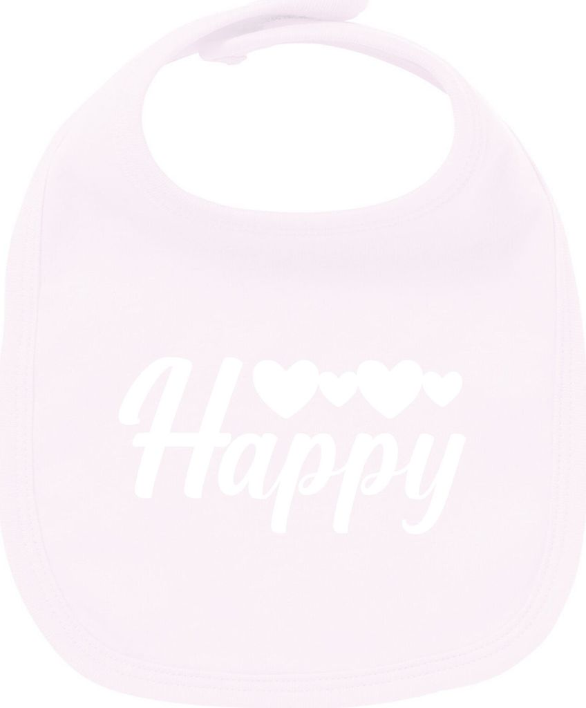 Huuraa Unisex Babylatz Happy Herzen Geschenk Babypink Baumwolle Happy Mitbringsel