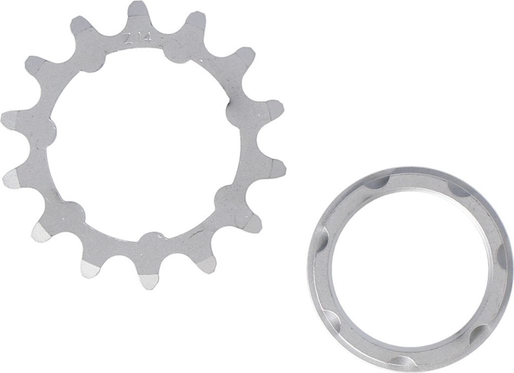 XLC Single Speed Ritzel 1/8',14 Zähne mit Träger matt verchromt, silber