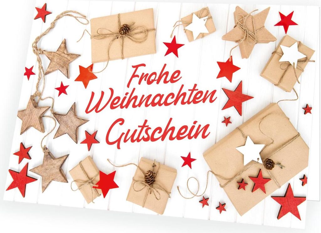 Gutschein Weihnachtsgutschein Weihnachtskarte - Geschenkezauber - Inhalt: 2x Karte 2x Umschlag