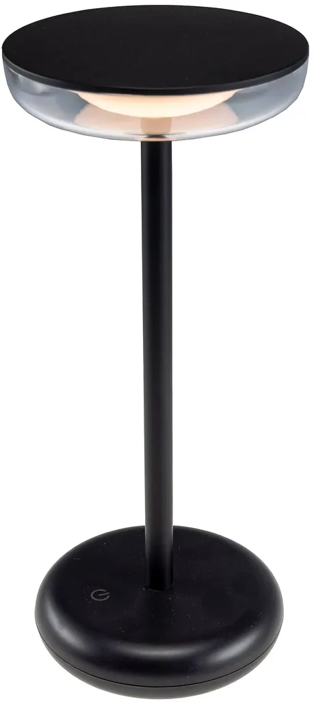 Lampe de table LED rechargeable Foco Luz 26cm Noir Intensité Variable