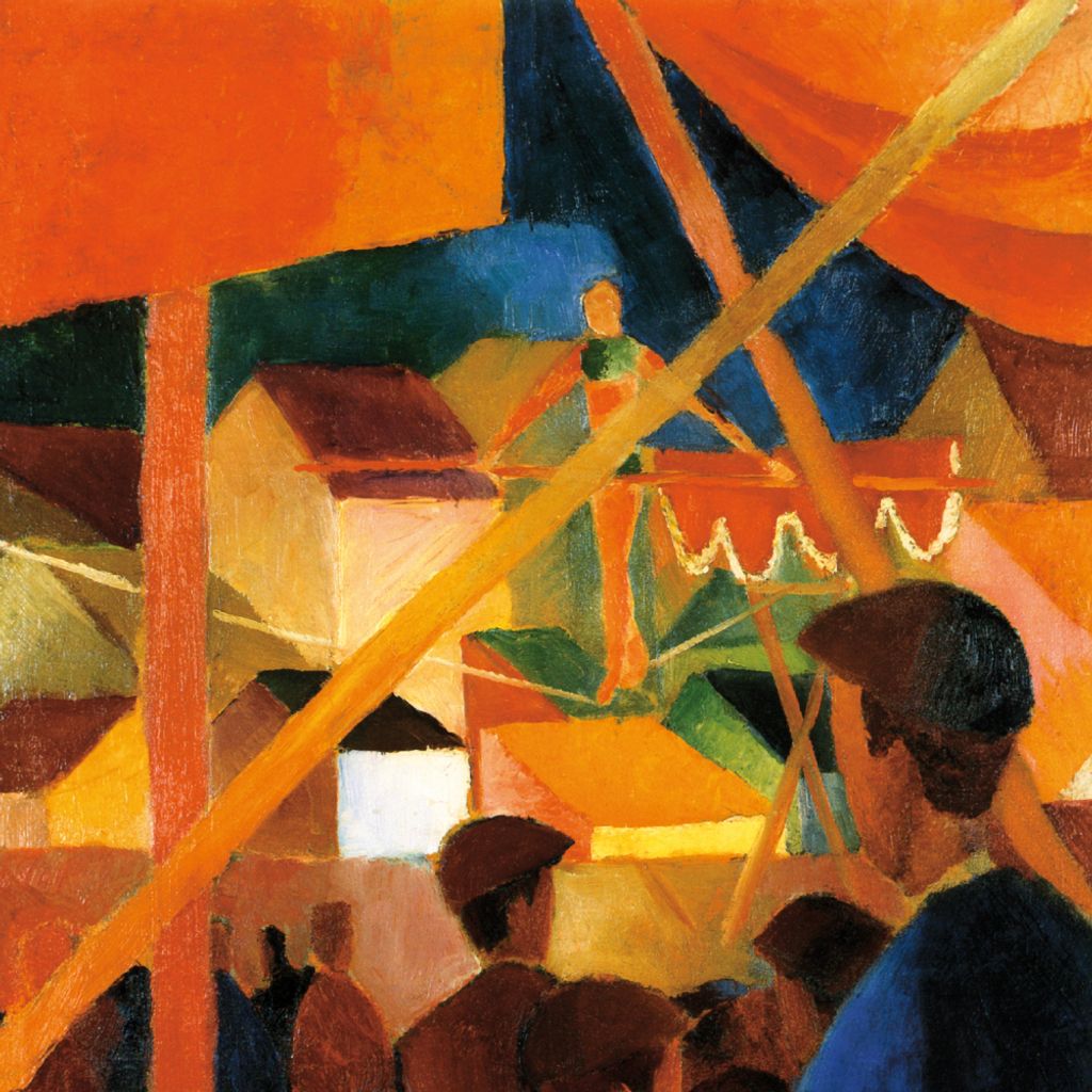 August Macke Kunstdruck Bild - Seiltänzer, 1914, Detail (100 x 100 cm)