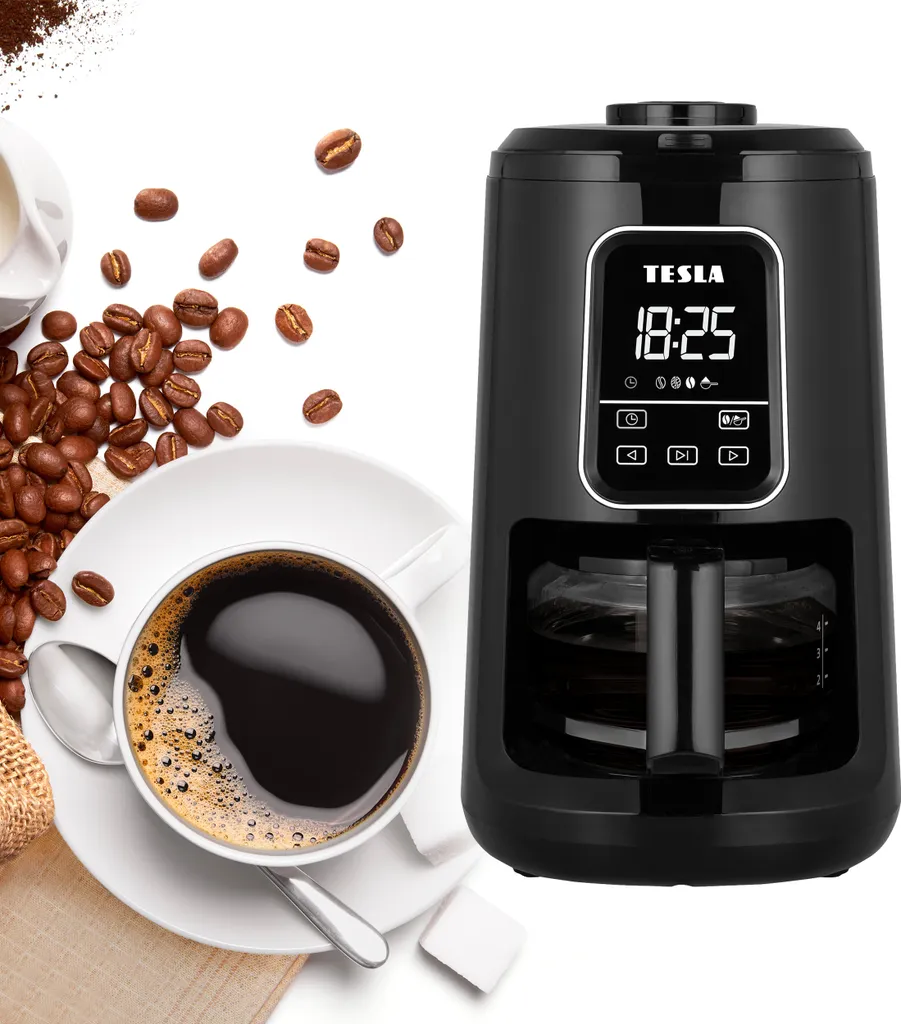 TESLA CoffeeMaster ES400 Machine à café avec broyeur intégré 900W