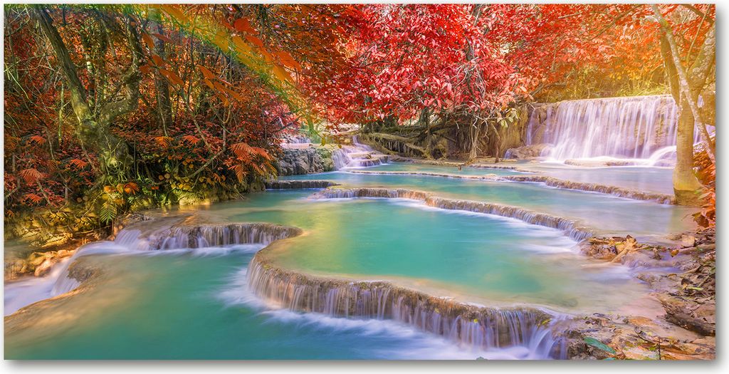 Tulup Leinwandbild - 120x60 cm - Wandkunst - Drucke auf Leinwand - Leinwanddruck - Landschaften - Mehrfarbig - Kaskade