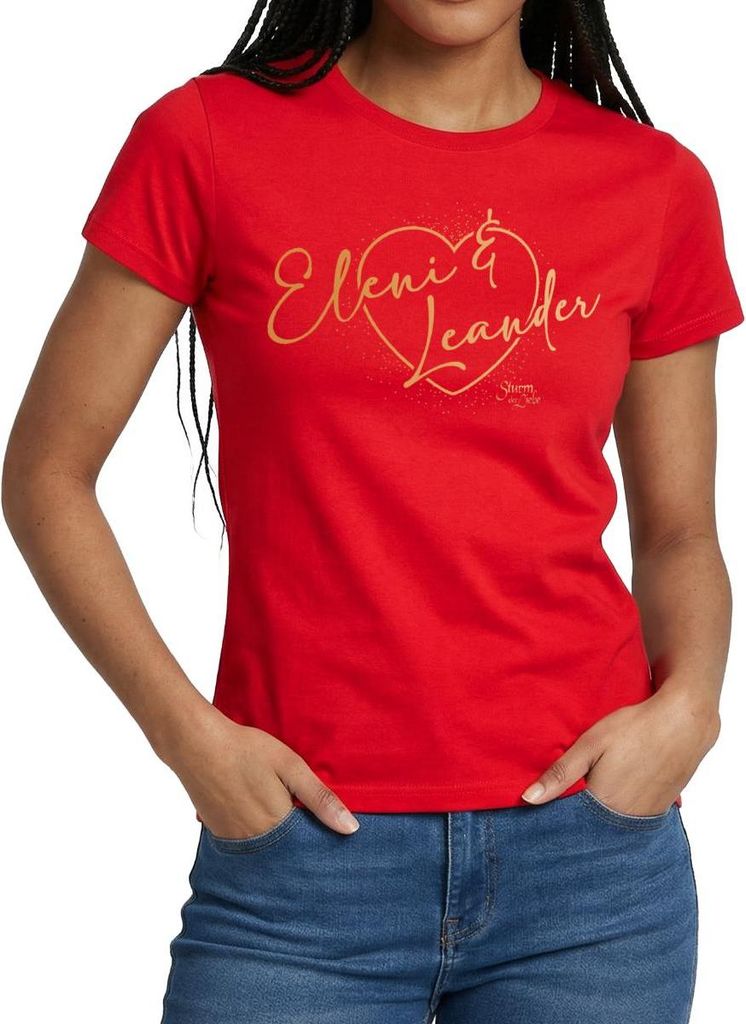 Spreadshirt Sturm Der Liebe Traumpaar Eleni & Leander Frauen T-Shirt, L, Rot