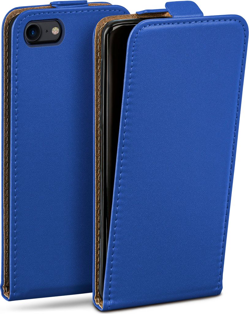 moex Flip Case kompatibel mit Apple iPhone 7 / iPhone 8 - Hülle mit 360 Grad Schutz, Blau
