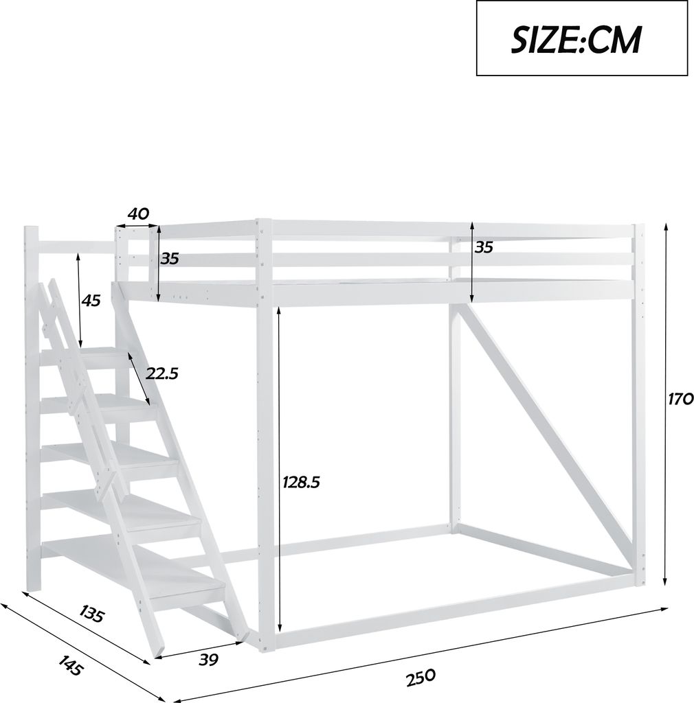 Stylisches Hochbett Mit Schreibtisch & LED-Beleuchtung - Platzwunder Fürs Zimmer