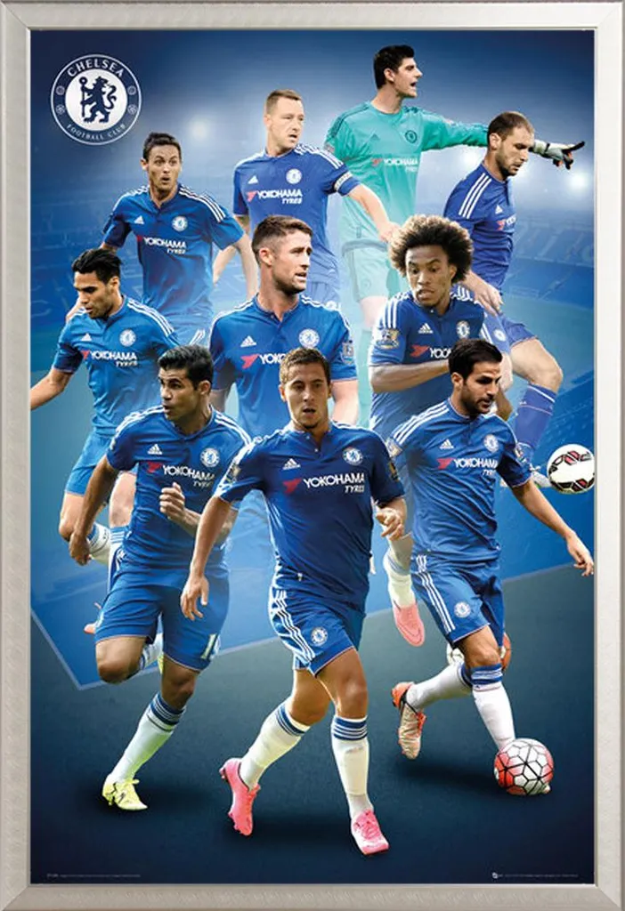 Décoration Murale Chelsea FC 15/16 Cadre Argenté Shinsuke pour Supporters