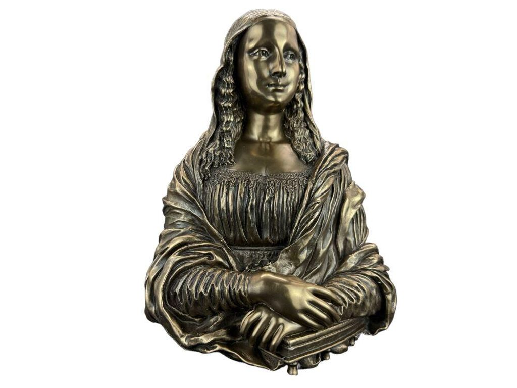 Mona Lisa Buste Figur Veronese Kunstfigur Klassischer Stil Dekorative Statue Bronze Optik Geschenkidee WU72881V1
