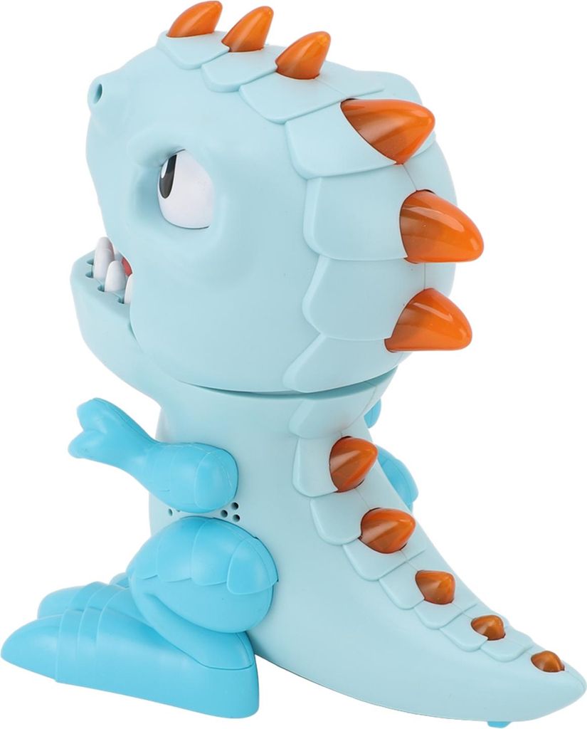 Dinosaurier-Zähnespiel mit Soundeffekt, lustiges Beißfingerspielzeug, interaktiv für Kinder, Blau