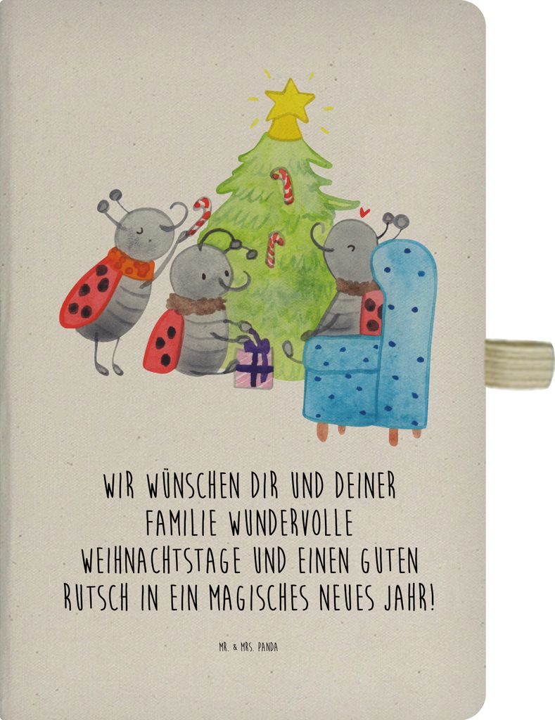 Mr. & Mrs. Panda Tagebuch Weihnachten Smörle - Transparent - Geschenk, Pfefferminzstange, Weihnachtsbaum, Skizzenbuch, Journal, Kladde, Schreibbuc...