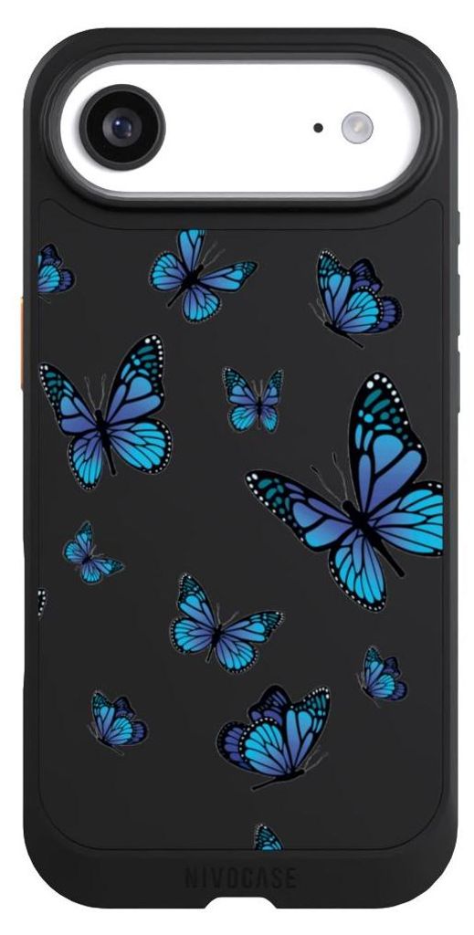 NIVOCASE Hülle für Apple iPhone Air Handyhülle NIVOcore Case Schwarz Muster Schmetterling transparent
