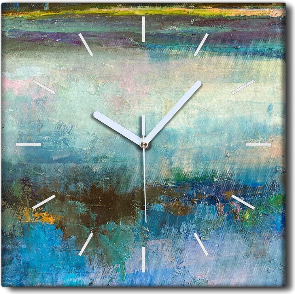 Coloray Uhr auf Leinwand 30x30 cm Wand Uhr Dekoration Produktbild 