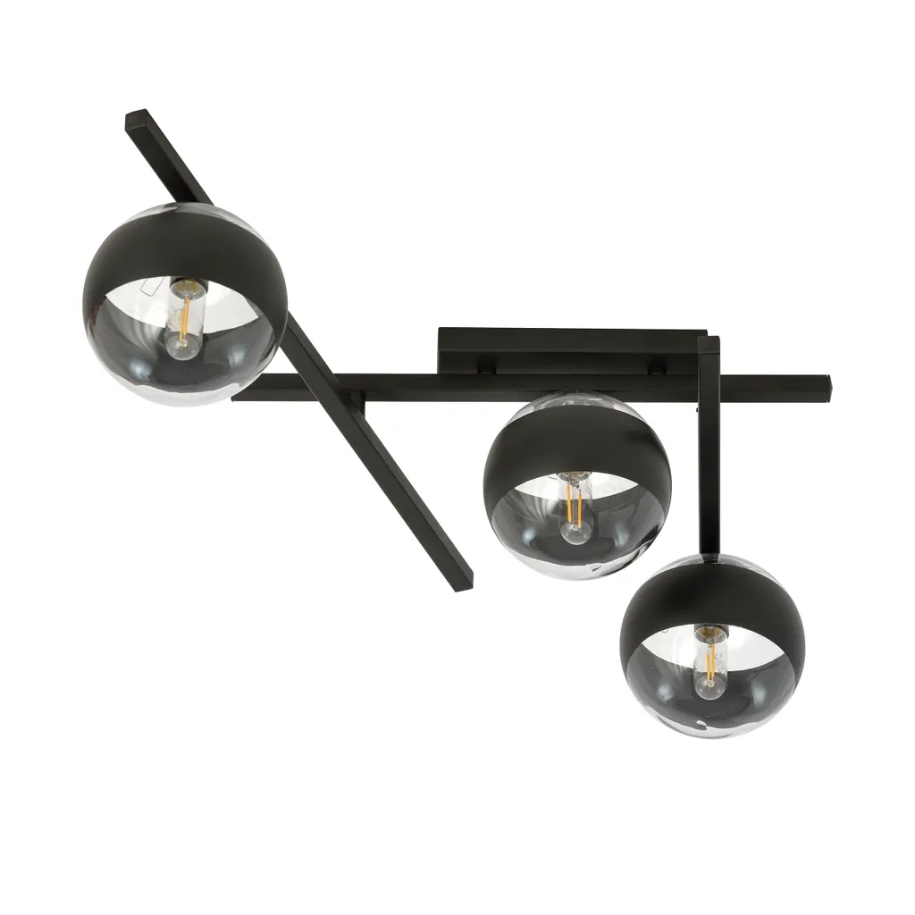 Plafonnier Emibig SMART 3 NOIR RAYURÉ 1105/3 - Luminaire E14 3x40W