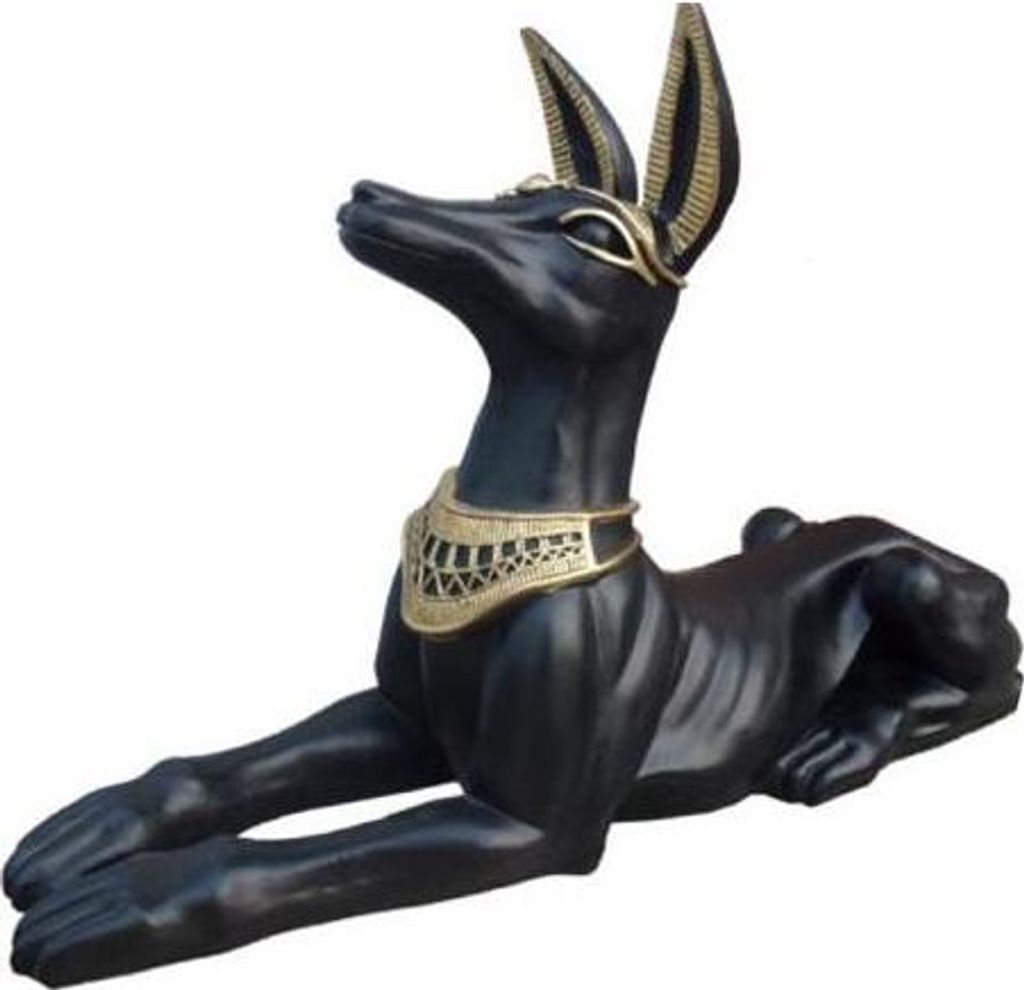 Ägyptische Figur Schakal Anubis Kunststoff Groß god of death Dekoration 52 cm