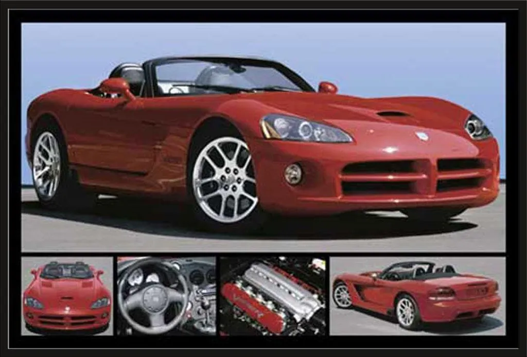 Poster Tecnico Dodge Viper SRT-10 - Cornice Shinsuke Maxi 70x100 ca.