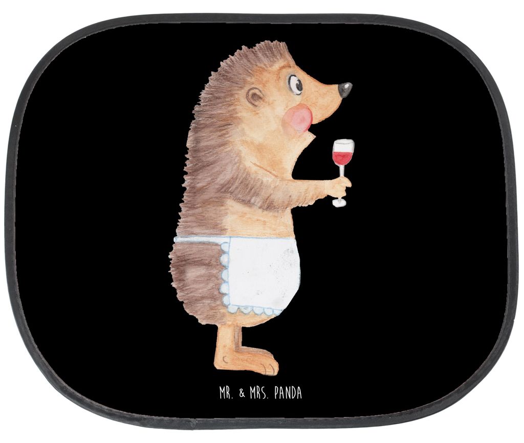 Mr. & Mrs. Panda Sonnenschutz Auto Igel Wein - Schwarz - Geschenk, Fürs, Seitenscheibe, Weinglas, Sonnenblende, Lustige Sprüche, Seitlicher, auto...