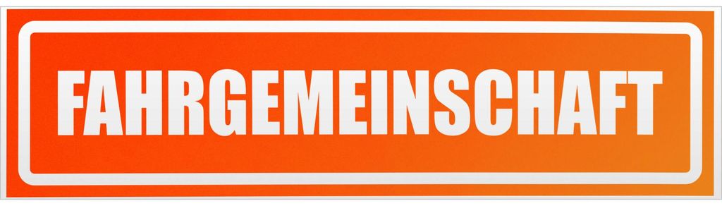 Kiwistar Fahrgemeinschaft invertiert Magnetschild Schild magnetisch - 20cm Neonorange - Magnetfolie für Auto PKW Kfz