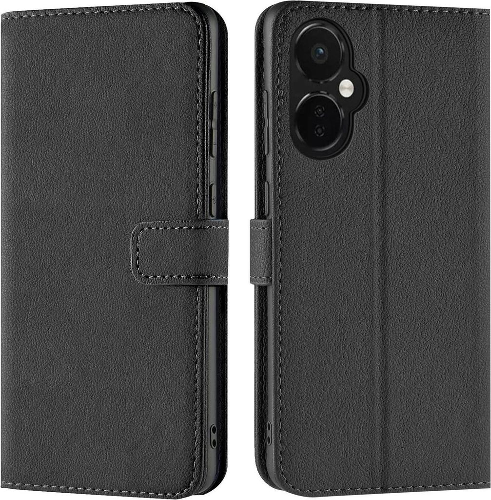 Conie Klapp Tasche für OnePlus Nord CE 3 Lite 5G Kartenfach Rundumschutz Hülle in Schwarz