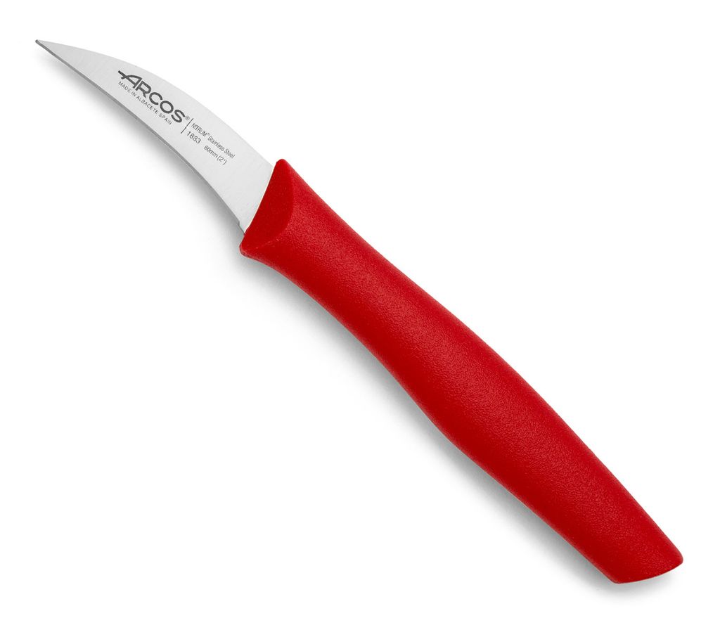Mondador Messer Arcos Nova 188322 in Nitrum Edelstahl und mango in Polypropylen, Farbe rot, 6 cm Klinge mit Klingenabdeckung und Displaybox