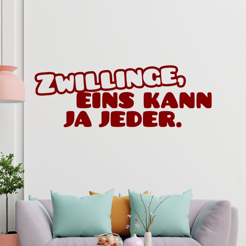 KIWISTAR Zwillinge, eins kann ja jeder - Geschwister Sternzeichen Wandtattoo in 6 Größen - Wandaufkleber Wall Sticker - Dekoration, Küche, Wohnz...