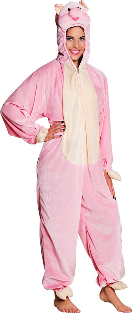 B88008-165 rosa Kinder Mädchen Junge Damen Herren Schwein Schweine Pig Kostüm-Overall bis max.165 cm Körpergröße
