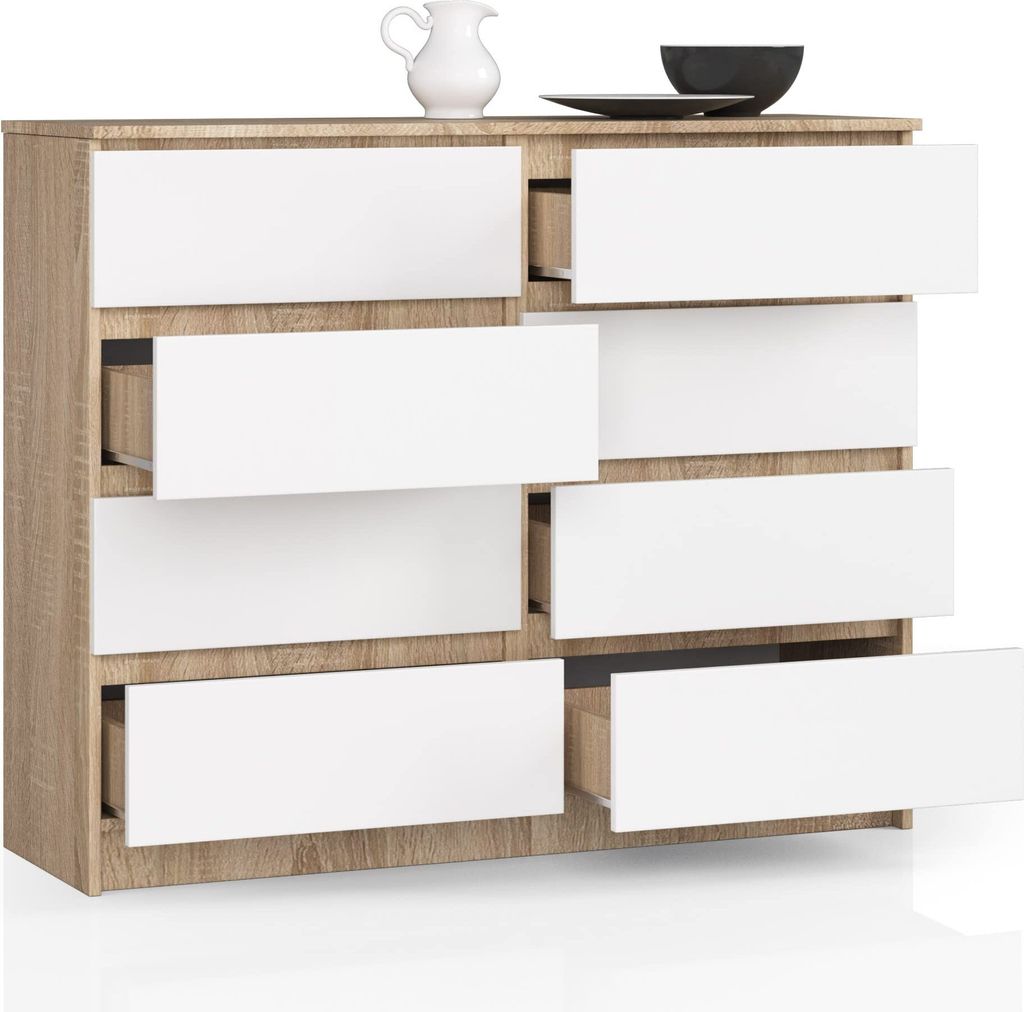 BDW, cassettiera con 8 cassetti, 120x99x40 cm, molto Immagine del prodotto 