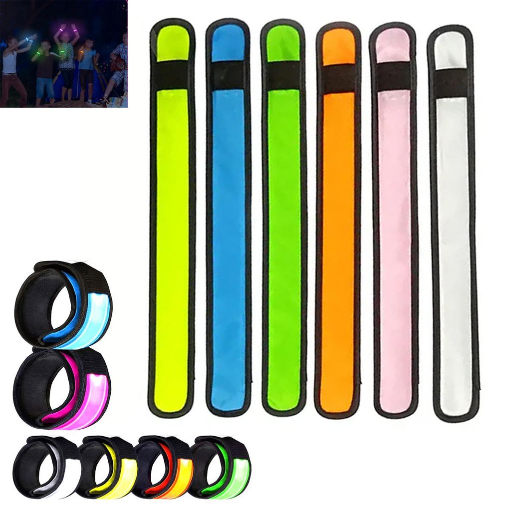 6 Stück LED Leuchtarmband Kinder, Reflektorband Nacht Produktbild 