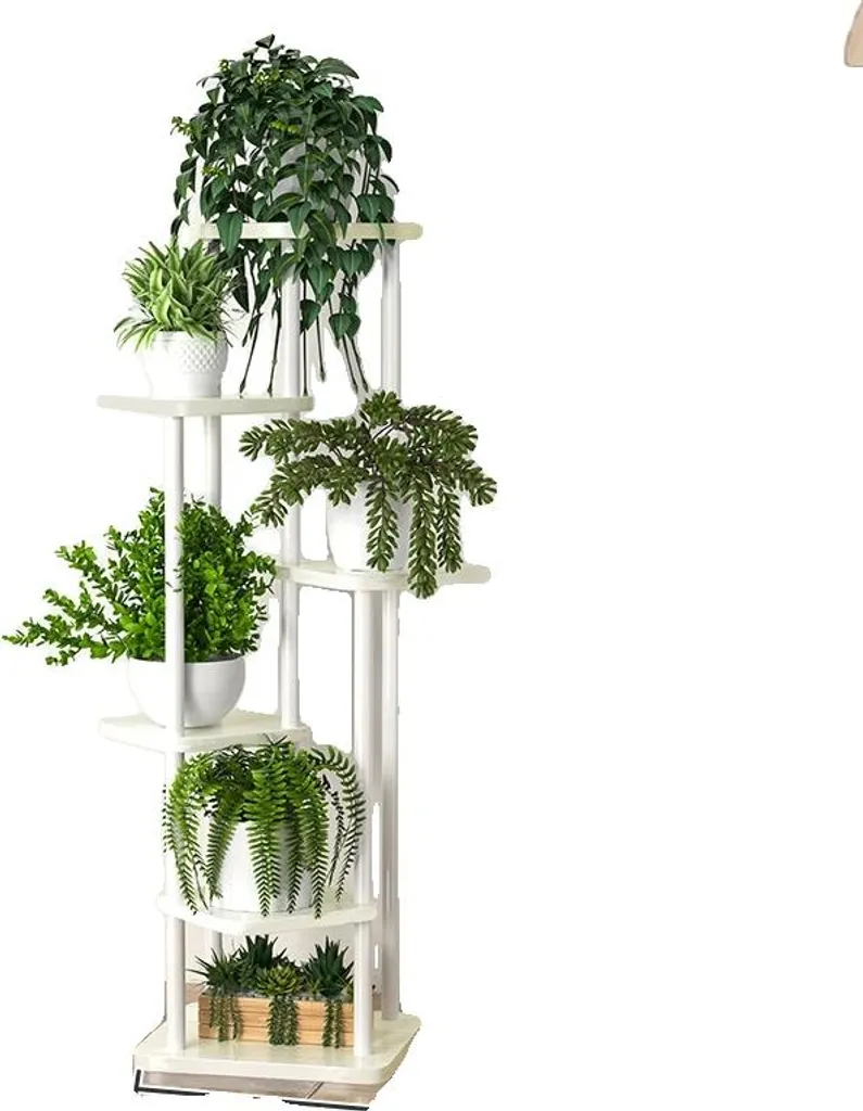 Support pour plantes à 6 niveaux en métal blanc crème B-6tier-cremige