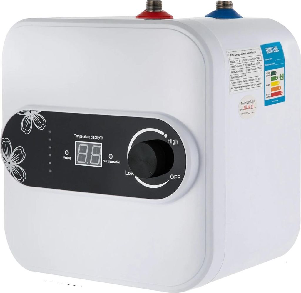 Elektrischer Wasserkocher, 8L Kapazität, 1500W Leistung, einstellbare Temperaturregelung, WEISS